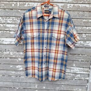 🌟 Panhandle slim pearl snap Plaid Shirt Size Large